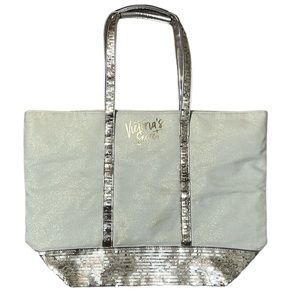 Victoria's Secret Sequin Ivory Weekend Bag